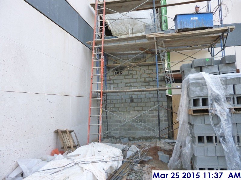 Laying out block at Stair -3 (North Elevation)